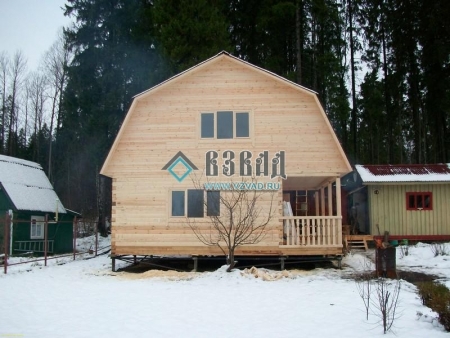 Дом из бруса с террасой под общей крышей фото 2