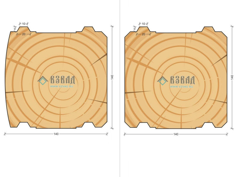 Чертеж профилированного бруса